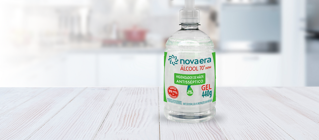 Alcool Gel 70 440g Pump Nova Era