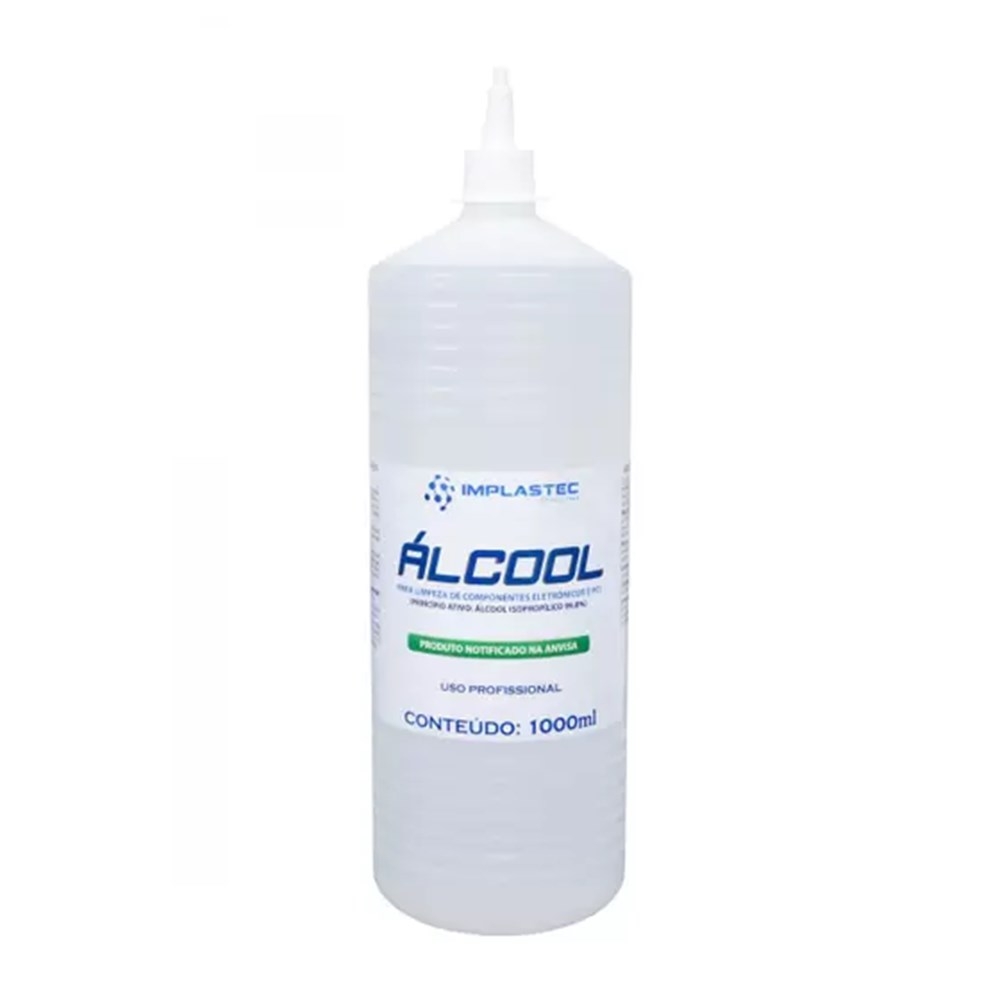 Álcool Isopropílico 1000ml c/ Bico Aplicador Implastec