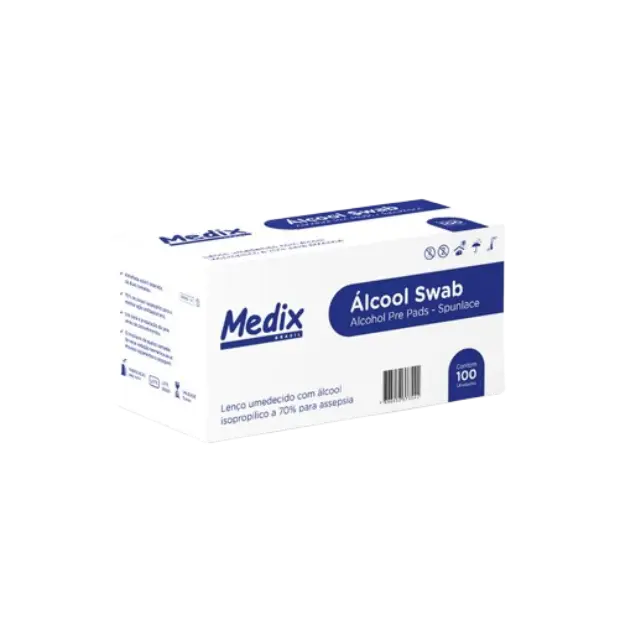 Alcool Swabs 70% cx c/100un Medix