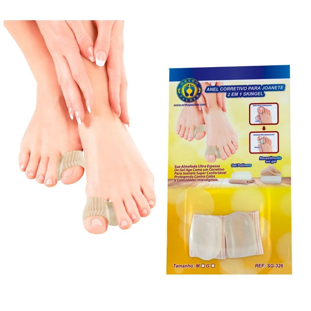 Anel Corretivo com Almofada Para Joanete M 2 em 1 Skingel Ortho Pahuer SG326