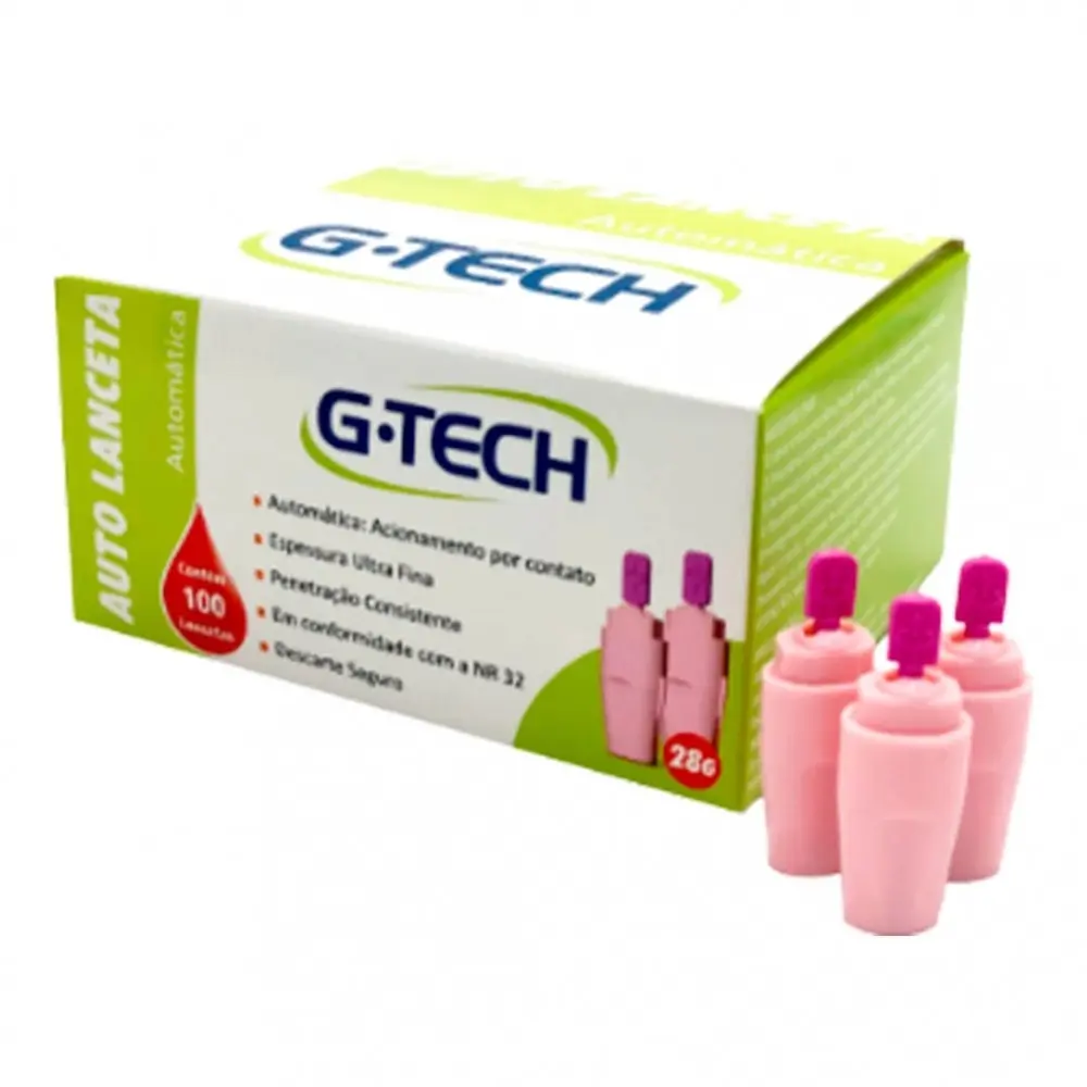 Auto Lanceta G-TECH 28G com 100un