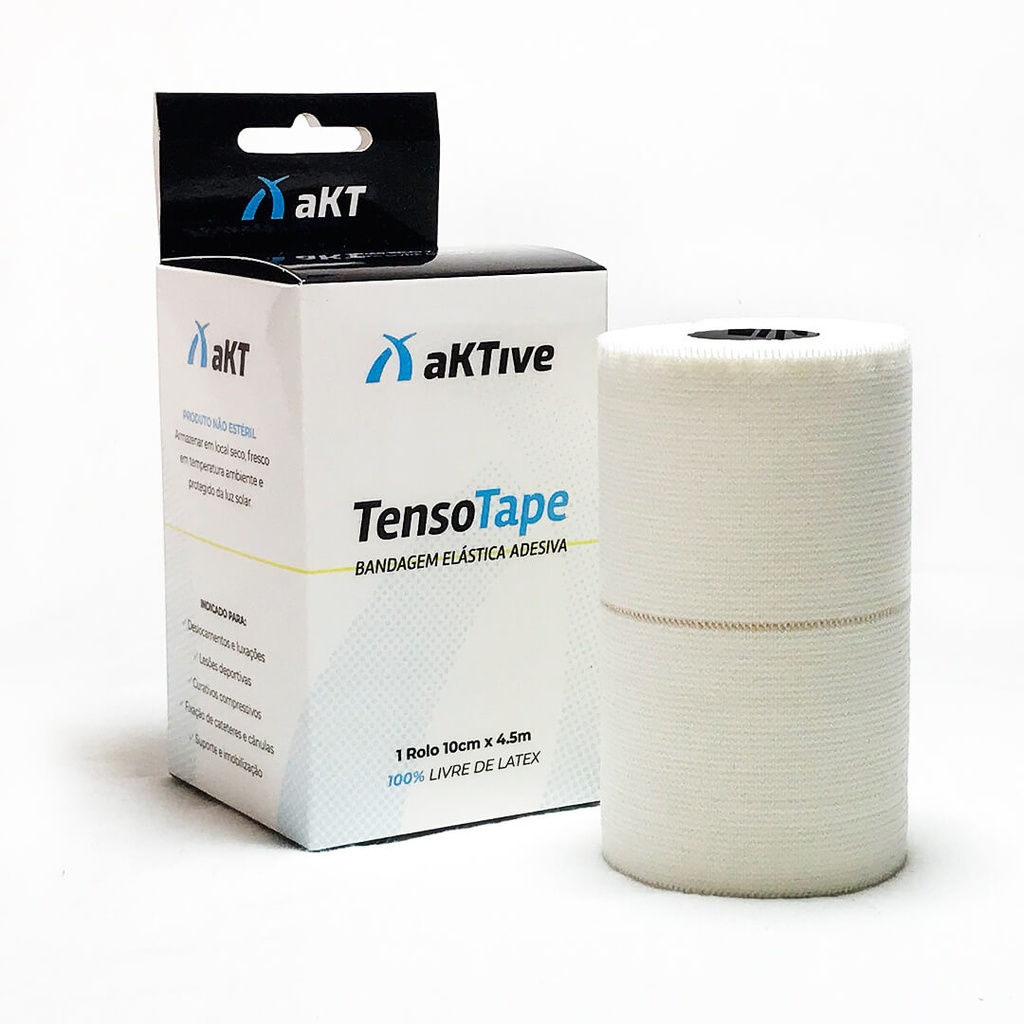 Bandagem Elastica Adesiva Aktive Tenso Tape 10 CM Branca
