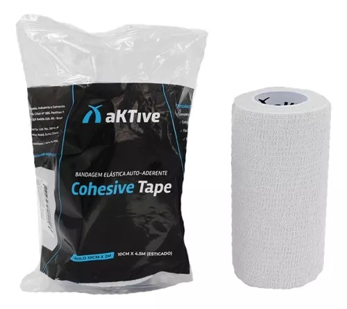 Bandagem Elastica Auto-Aderente Aktive Cohesive Tape 10 CM Branco