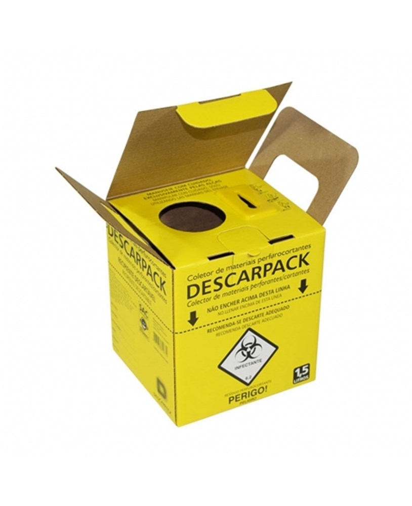 Caixa Coletora Residuos Perfurocortantes Descarpack 7L