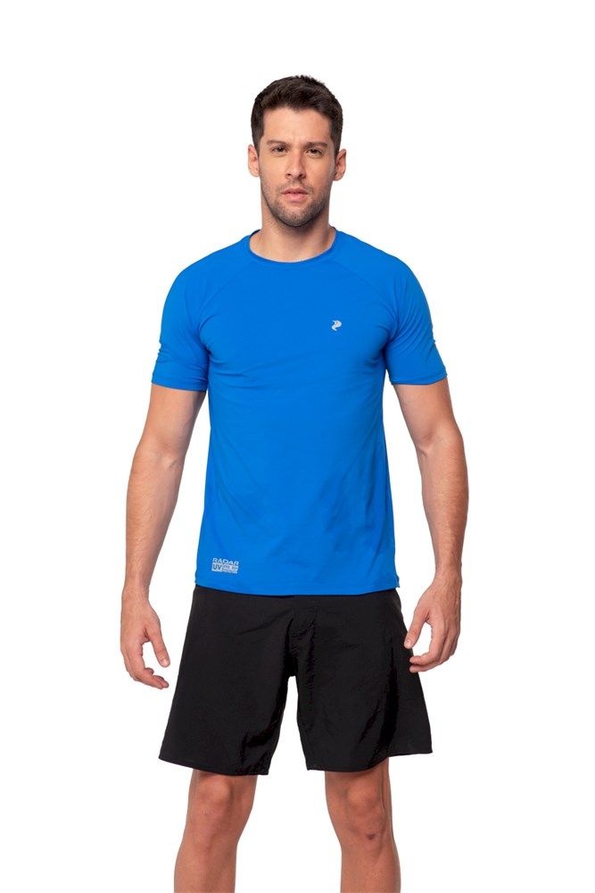 Camisa UV Manga Curta Masculina Azul RR005 Radar UV - COR: Azul, TAMANHO: M