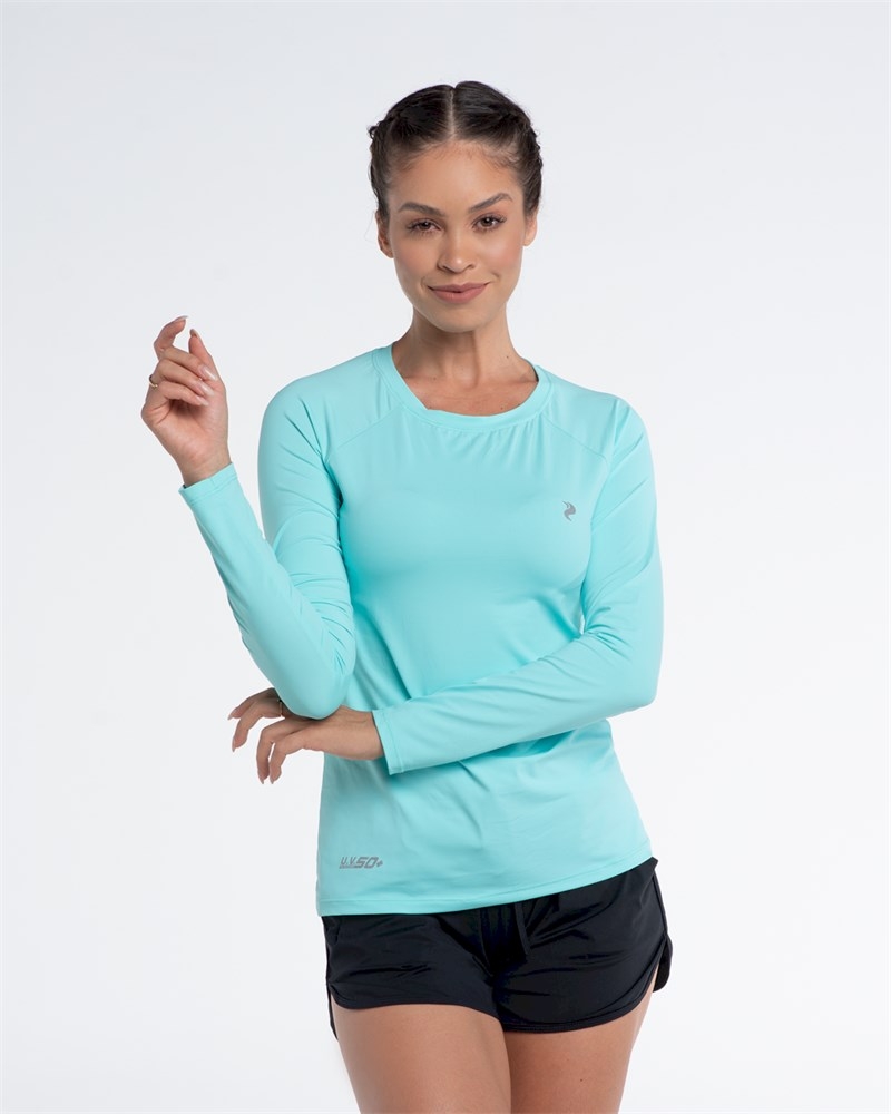 Camisa UV Manga Longa Feminina Azul Claro RR011 Radar UV - COR: Azul Claro, TAMANHO: M