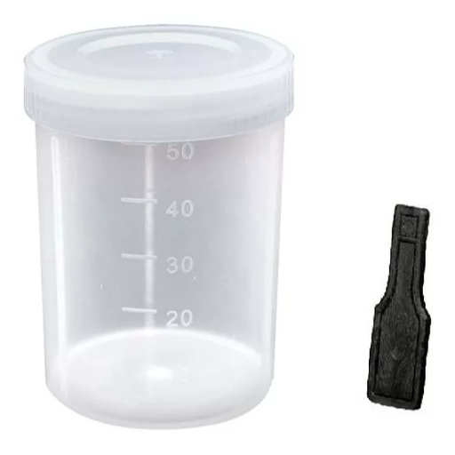 Coletor Fezes e Urina Universal Tampa Branca c/ Pa 50mL - 1un -  J.Prolab