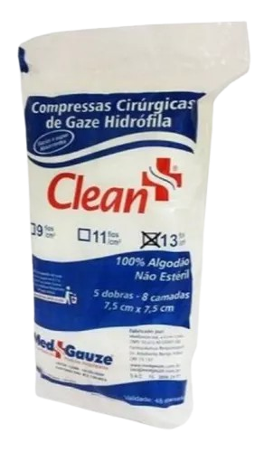 Compressa Gaze 13 Fios Pacote 215G Clean