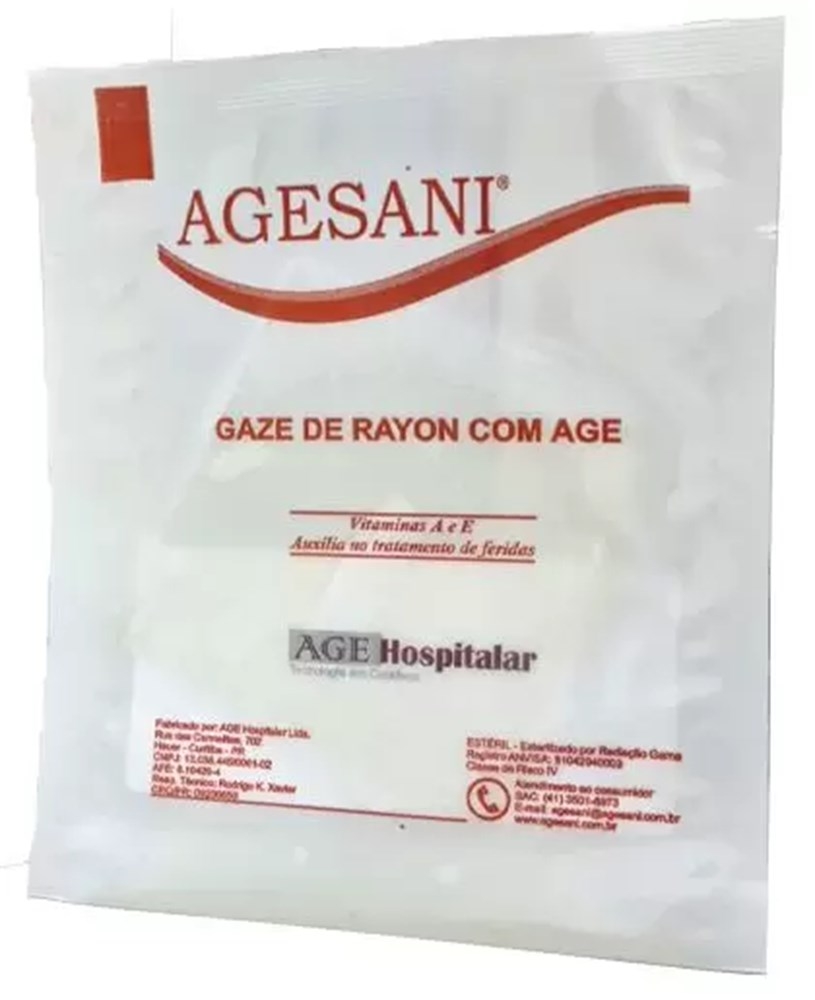 Compressa Gaze Rayon 7.5x7.5cm Agesani C/ A.G.E. Esteril 1un