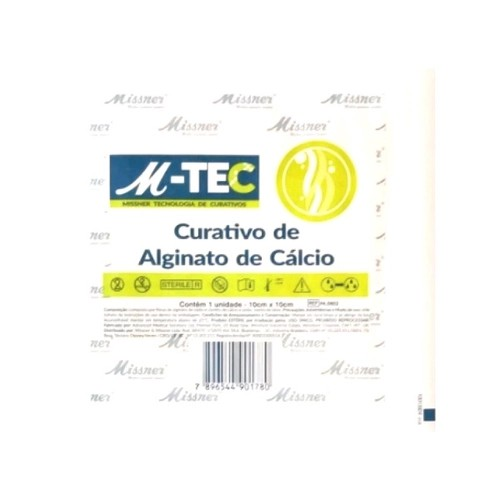 Curativo Alginato Calcio 10,0 x 10,0cm 1un Missner