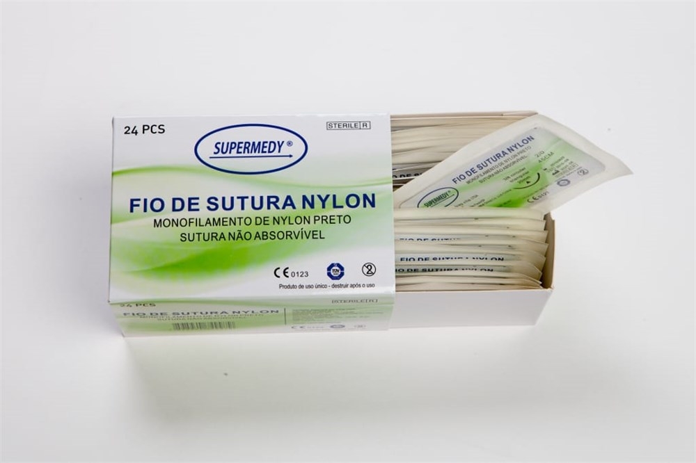 Fio de Sutura Nylon 3-0 Agulhado c/24un Supermedy