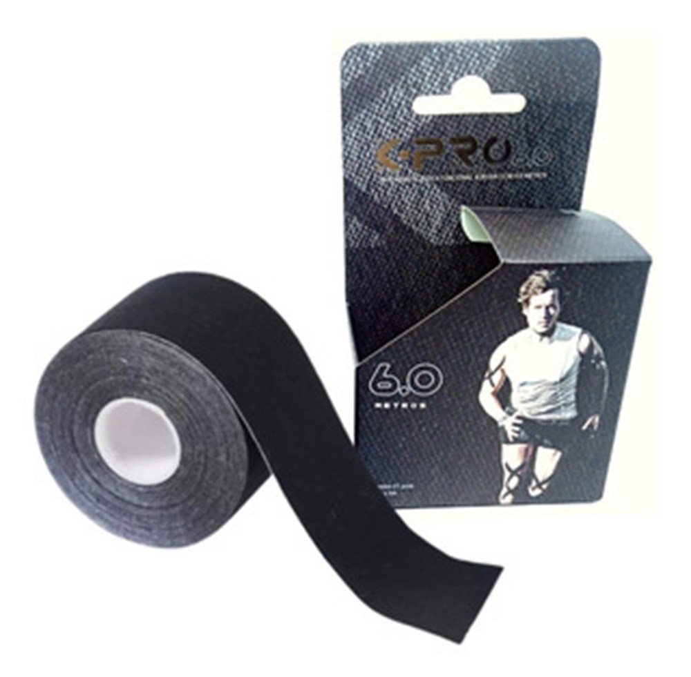 Fita Kinesio 5cm x 6m Preto K-PRO 6.0 1un