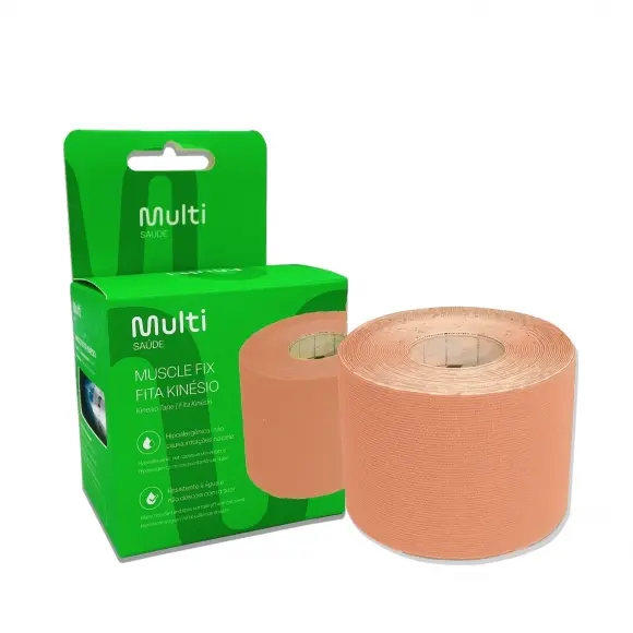Fita Kinesio Muscle Fix 5X500CM Bege HC041 Multilaser 1un