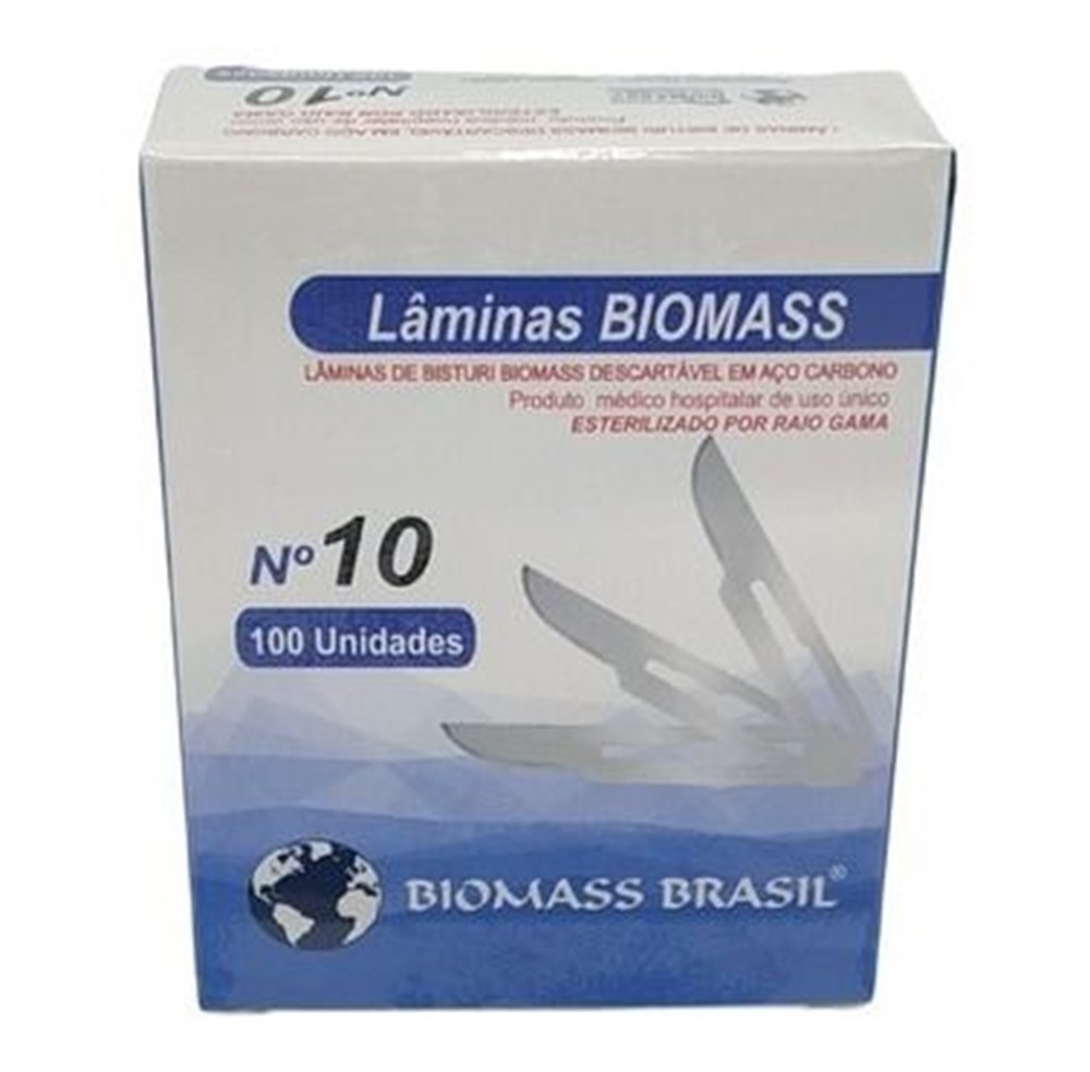 [7908269000034] Lamina de Bisturi N.10 CX C/100un Biomass