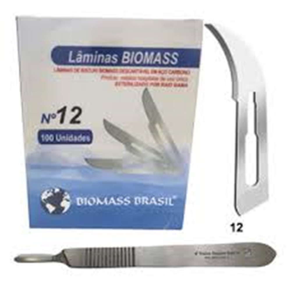 Lamina de Bisturi N.12 CX C/100un Biomass