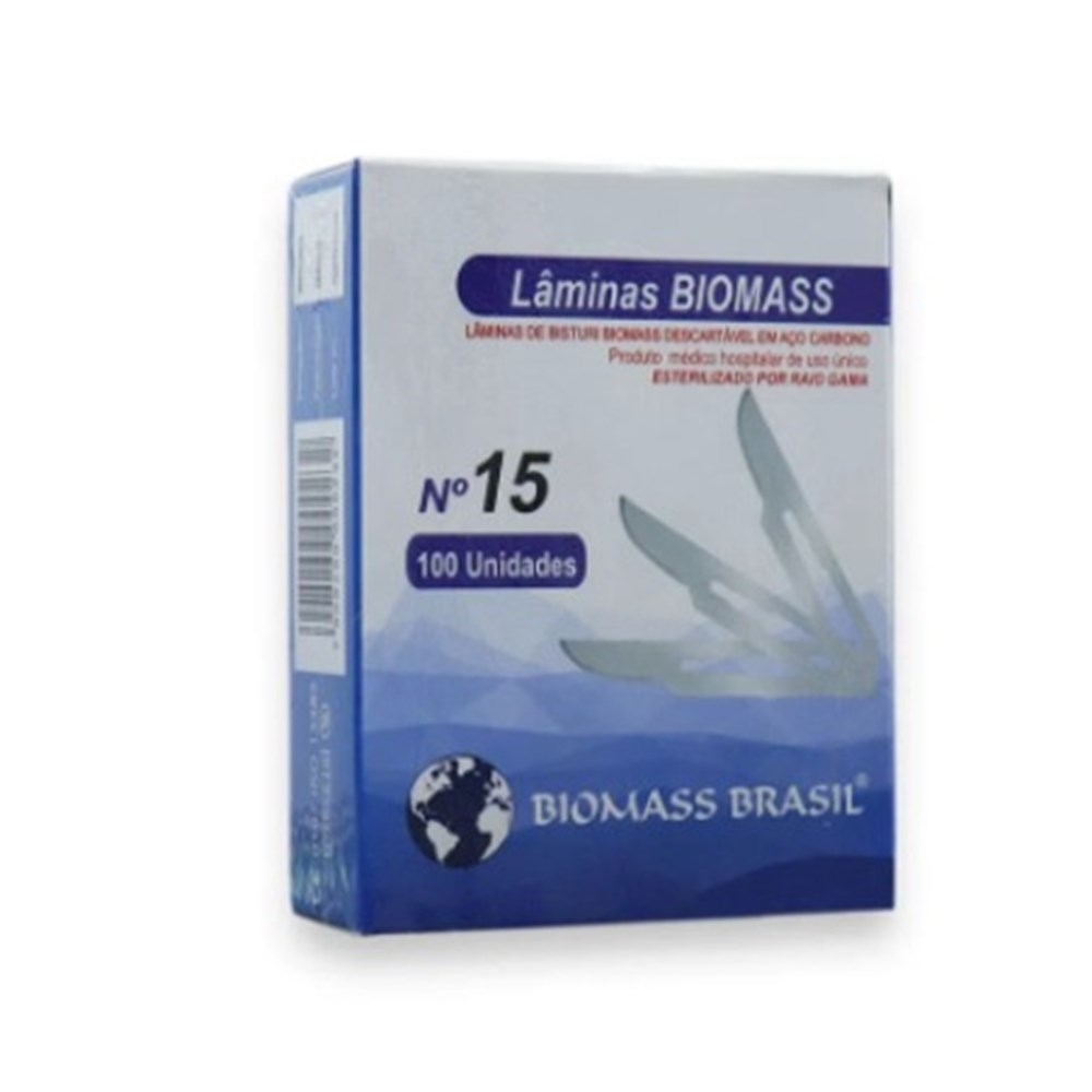 Lamina de Bisturi N.15 CX C/100un Biomass