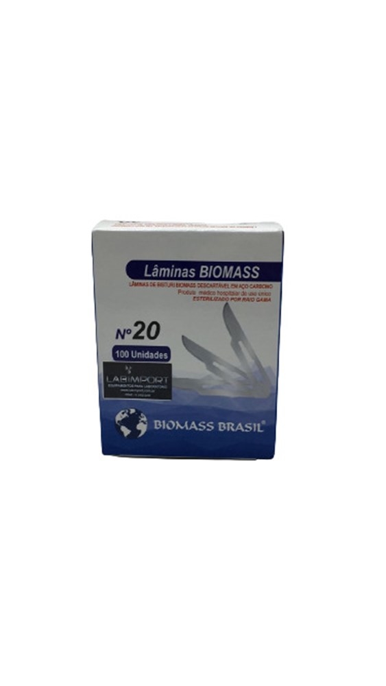 [7908269000072] Lamina de Bisturi N.20 CX C/100un Biomass