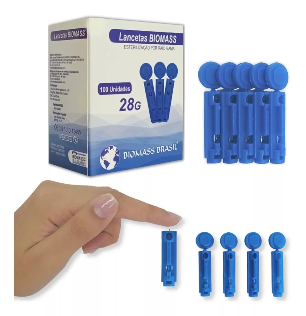 Lanceta P/ Lancetador 28G C/100 Biomass Universal
