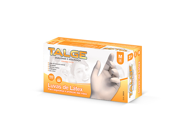 Luva Latex Com Po M cx com 100un Talge