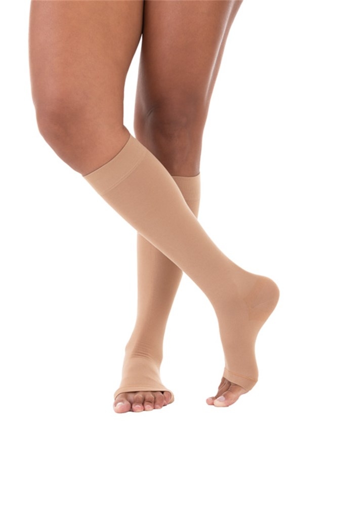 Meia de Compressão Venosan Ultraline 4000 Panturrilha 3/4 20-30 AD G Pe Aberto Bege
