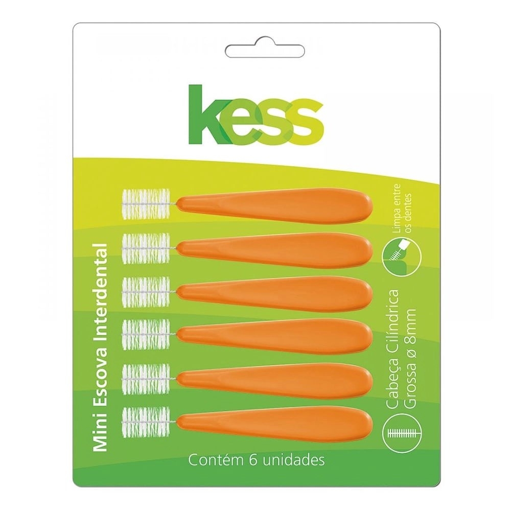 [7897517920074] Mini Escova Interdental Cilíndrica Grossa 8mm 6 Unidades Kess 2007