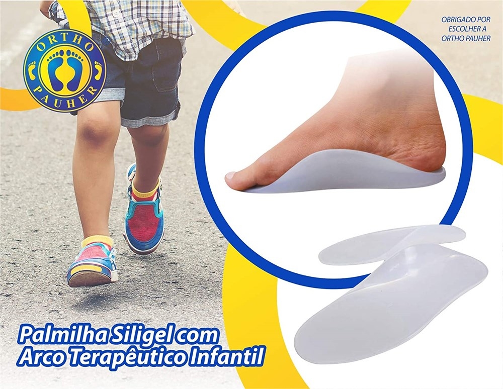 Palmilha Siligel c/ Arco Terapeutico Infantil 23/24 Ortho Pahuer 8000I