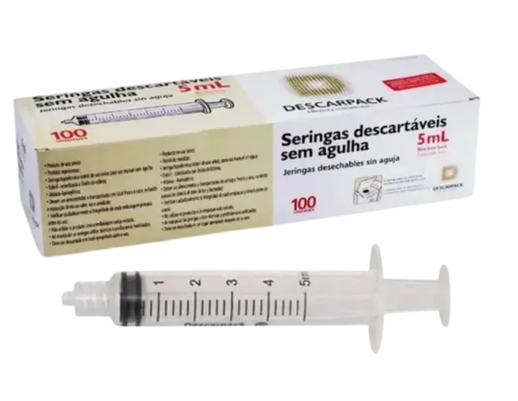 Seringa Desc. 5ML s/ Agulha 1Un Luer Lock Descarpack