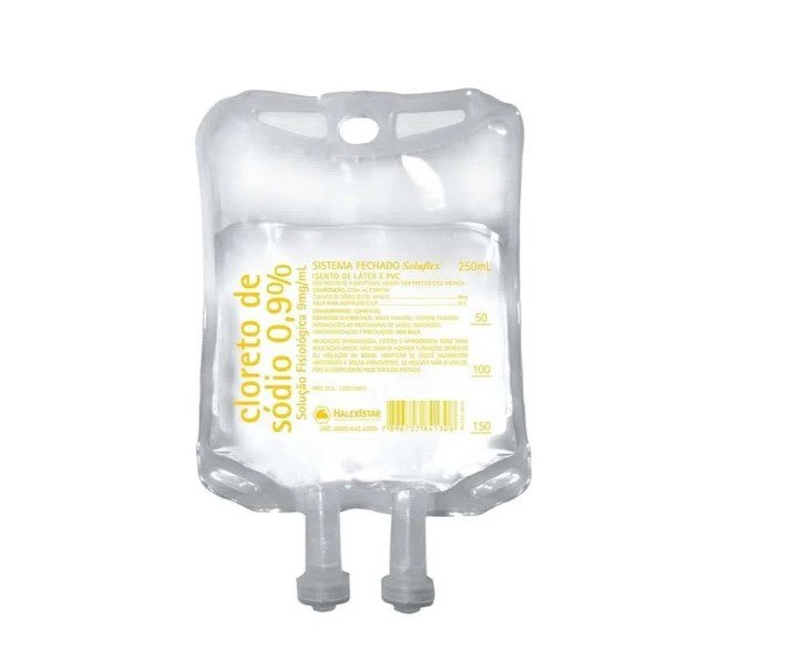 Solução Fisiologica 100mL 0,9% EV Sistema Fechado Bolsa Eurofarma