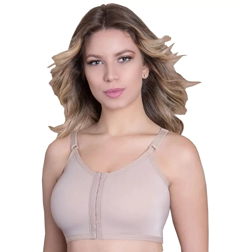 [7909399178723] Sutia Pos Cirurgico Mamoplastia Sem Costura Fecho Frontal 2GG Chocolate 60124 New Form