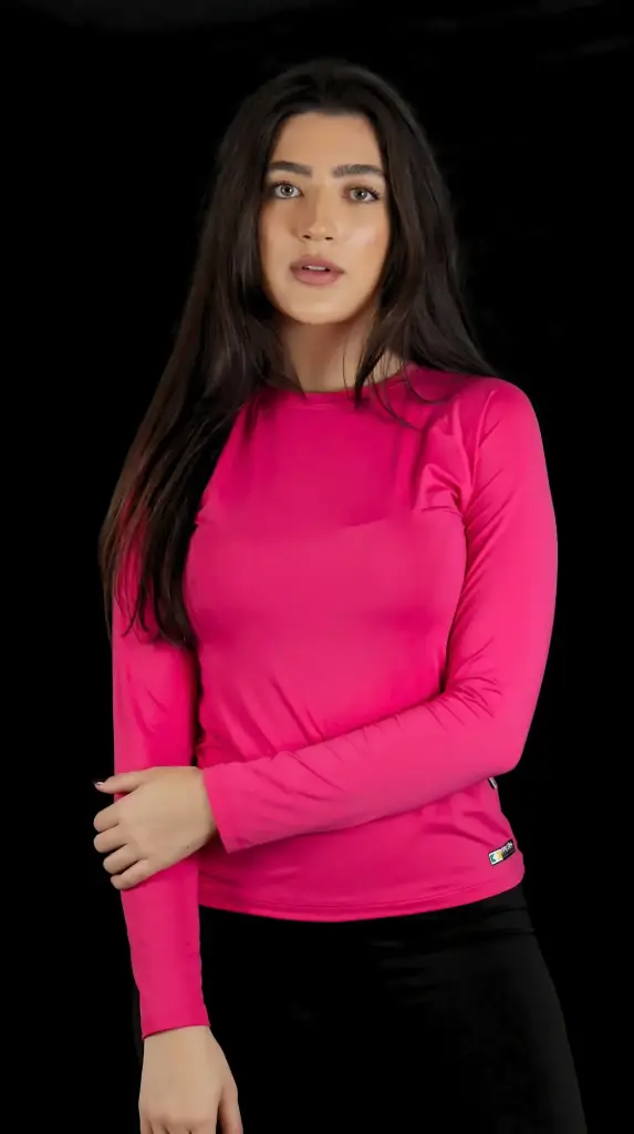 Camisa Feminina Proteção Solar UV+50 Premium Corta Vento (P, PINK, Manga Longa)