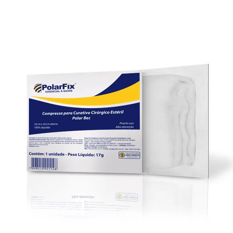 [7898010921131] Compressa Para Curativo Cirurgico Esteril 15 x 30cm Polar Fix