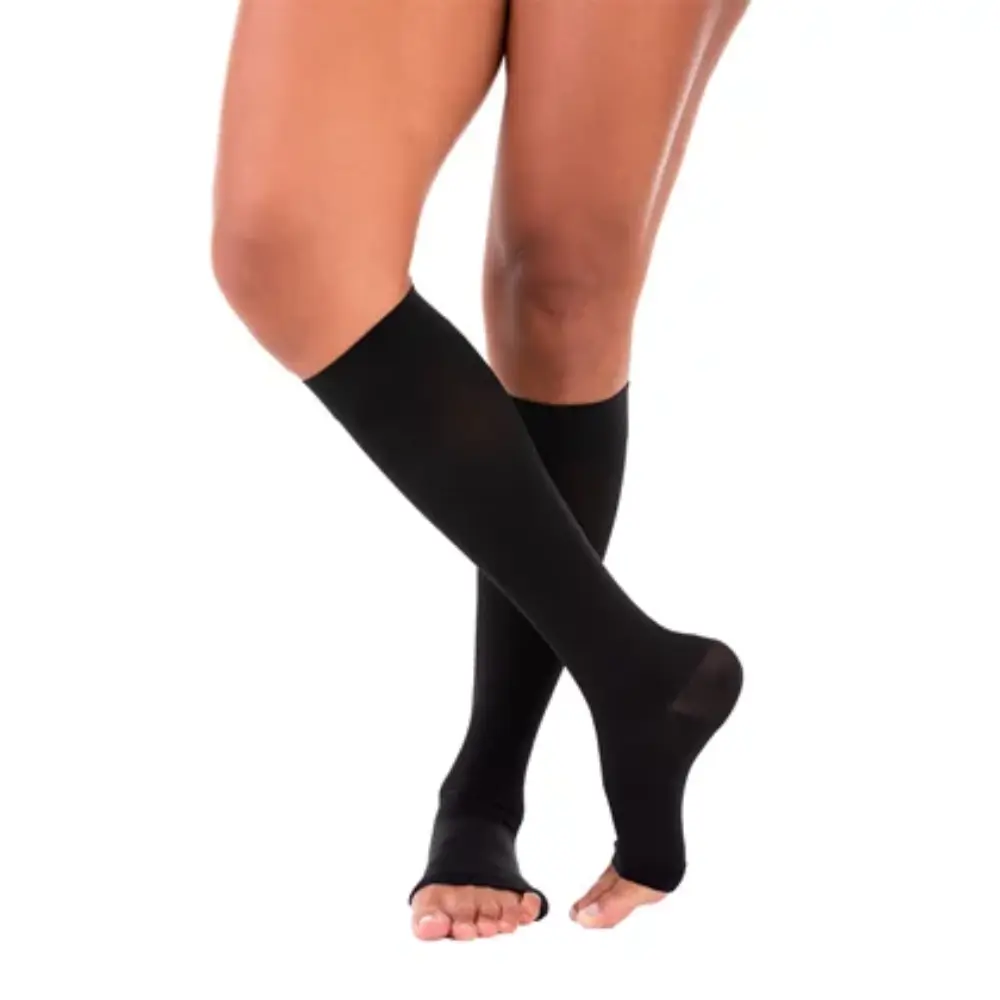 Meia de Compressao Venosan Ultraline 4000 Panturrilha 3/4 20-30 AD P Pe Aberto Preto