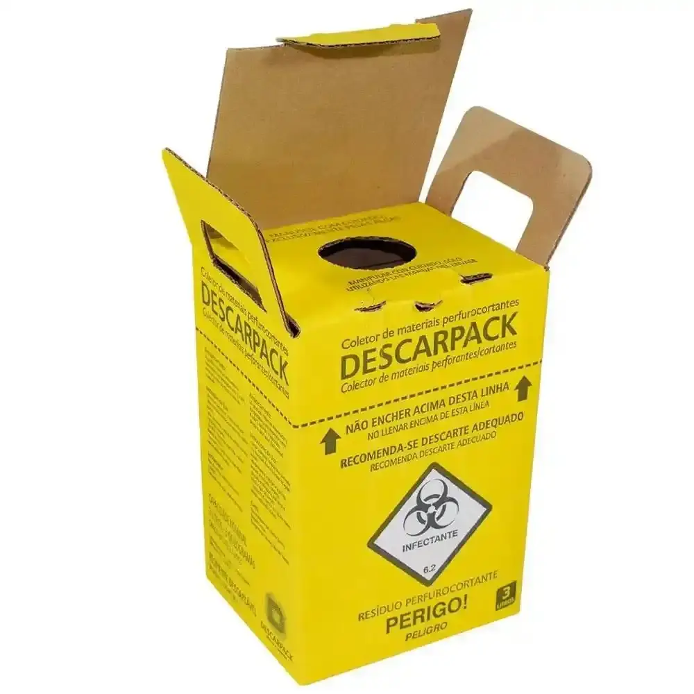 Caixa Coletora Residuos Perfurocortantes Descarpack 3L