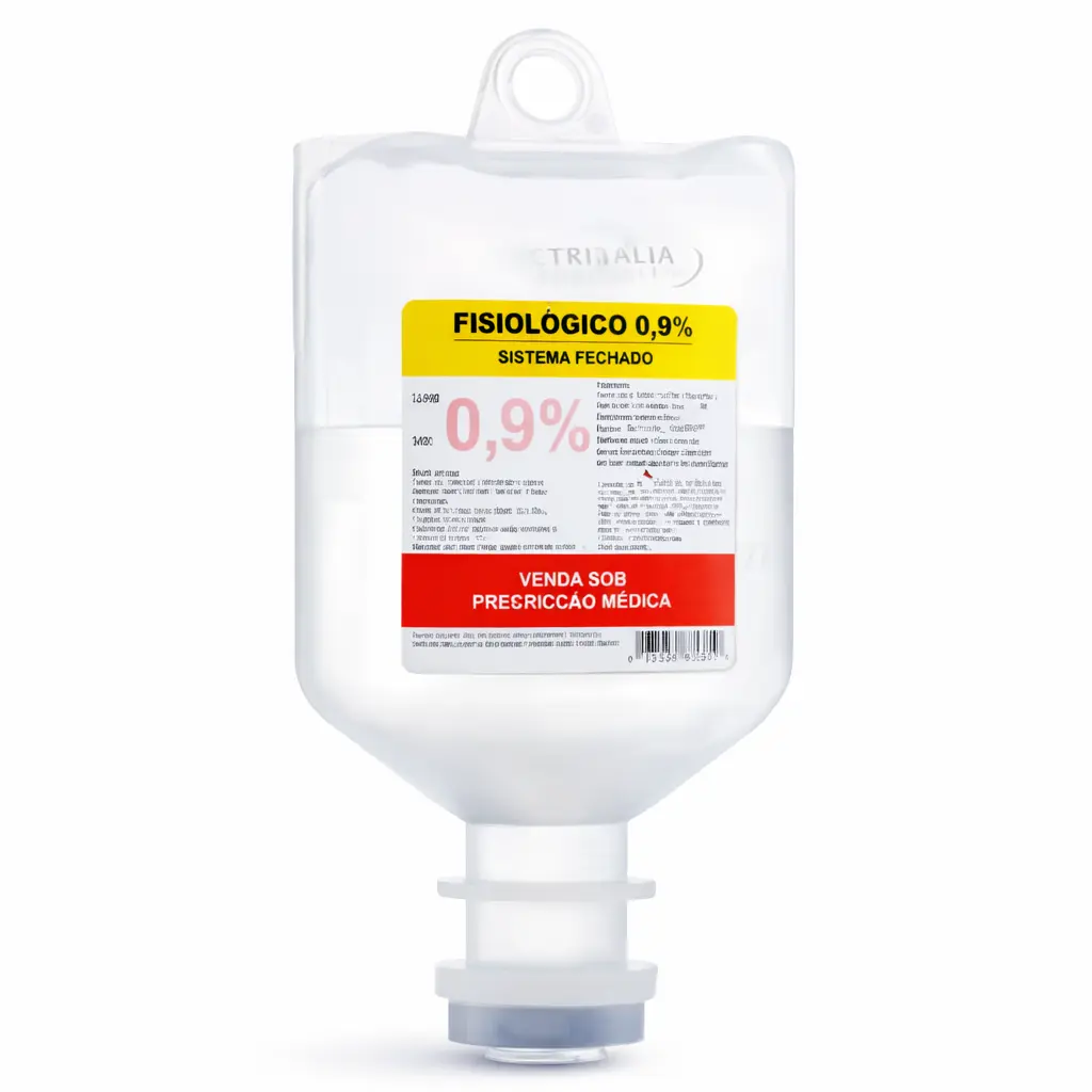 Solução Fisiologica 100mL 0,9% EV Sistema Fechado Frasco Eurofarma