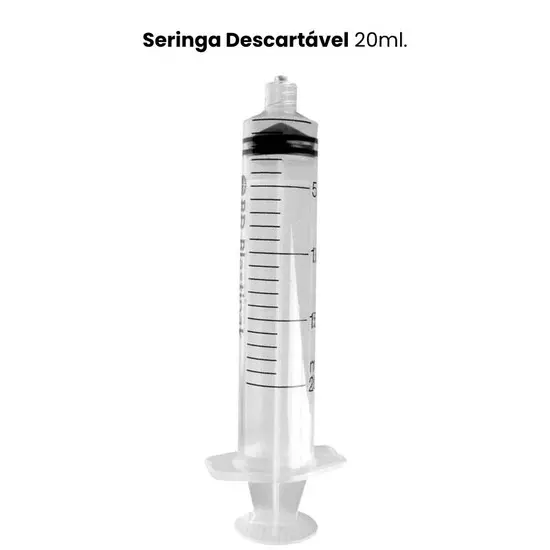 [7898652371615-KIT100] Seringa 20ML s/ Agulha Luer Lock Kit 100 Peças Medix