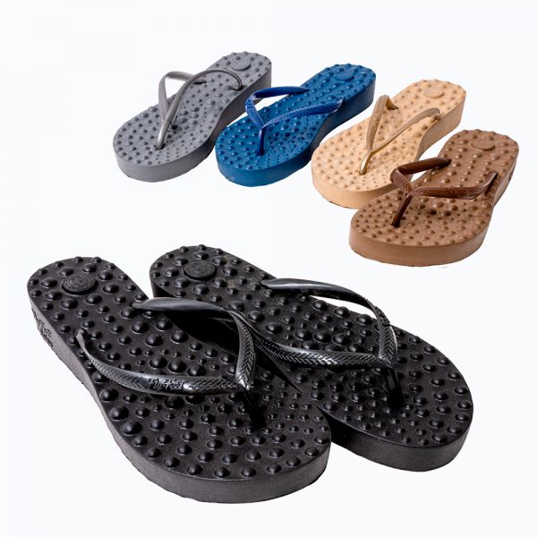 Sandalia Ortopedica Flyfeet Relax Anabela 35/36 CINZA AC058