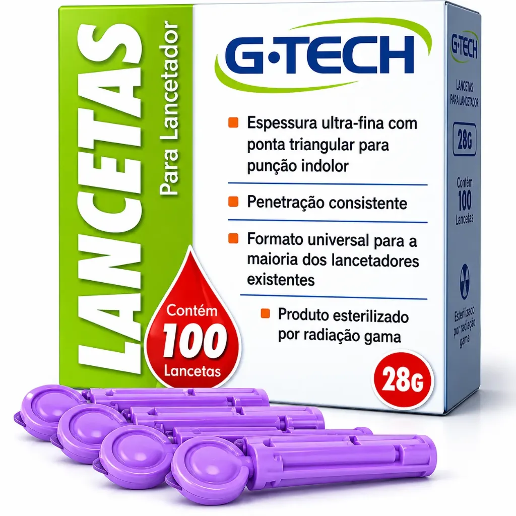 Lanceta Universal P/ Lancetador 28G C/100 G-Tech