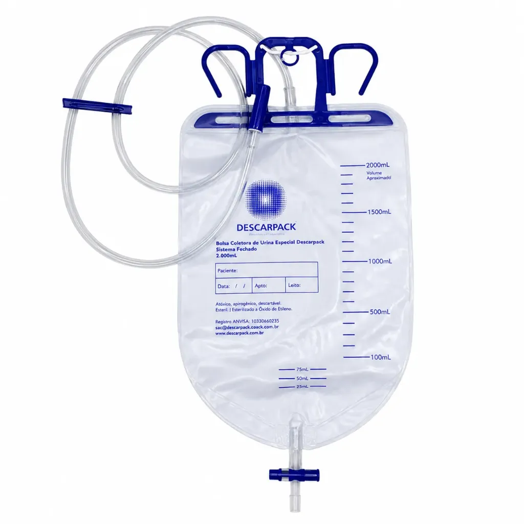 [7898283810361] Coletor de Urina de Perna Sistema Fechado 2000mL Descarpack