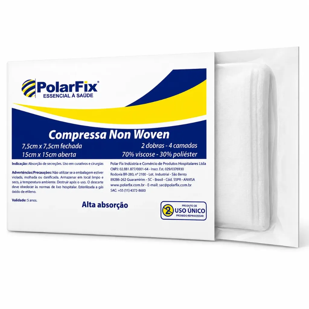 [7898010925368] Compressa Esteril Gaze Nao Aderente c/10un - 1un - Polar Fix