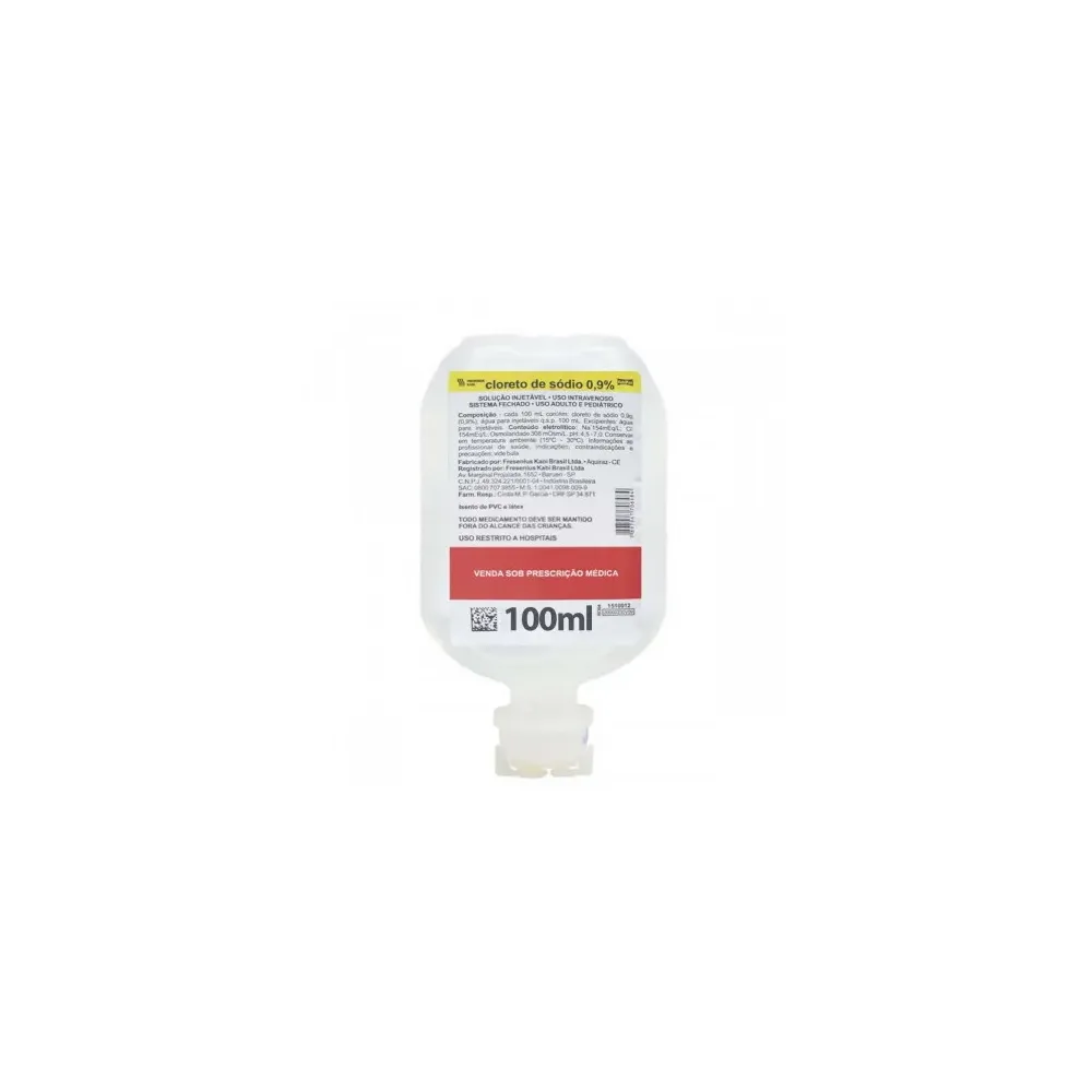 Solução Fisiológica 100mL 0,9% EV Sistema Fechado Fresenius