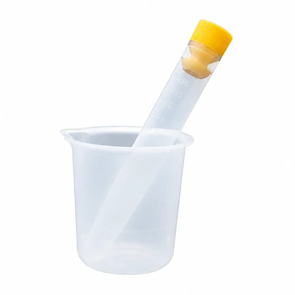[URI12JPRO] Coletor de Urina Kit Frasco e Tubo Conico Tampa Amarela Esteril 12ML Pcte c/ 1un J. Prolab