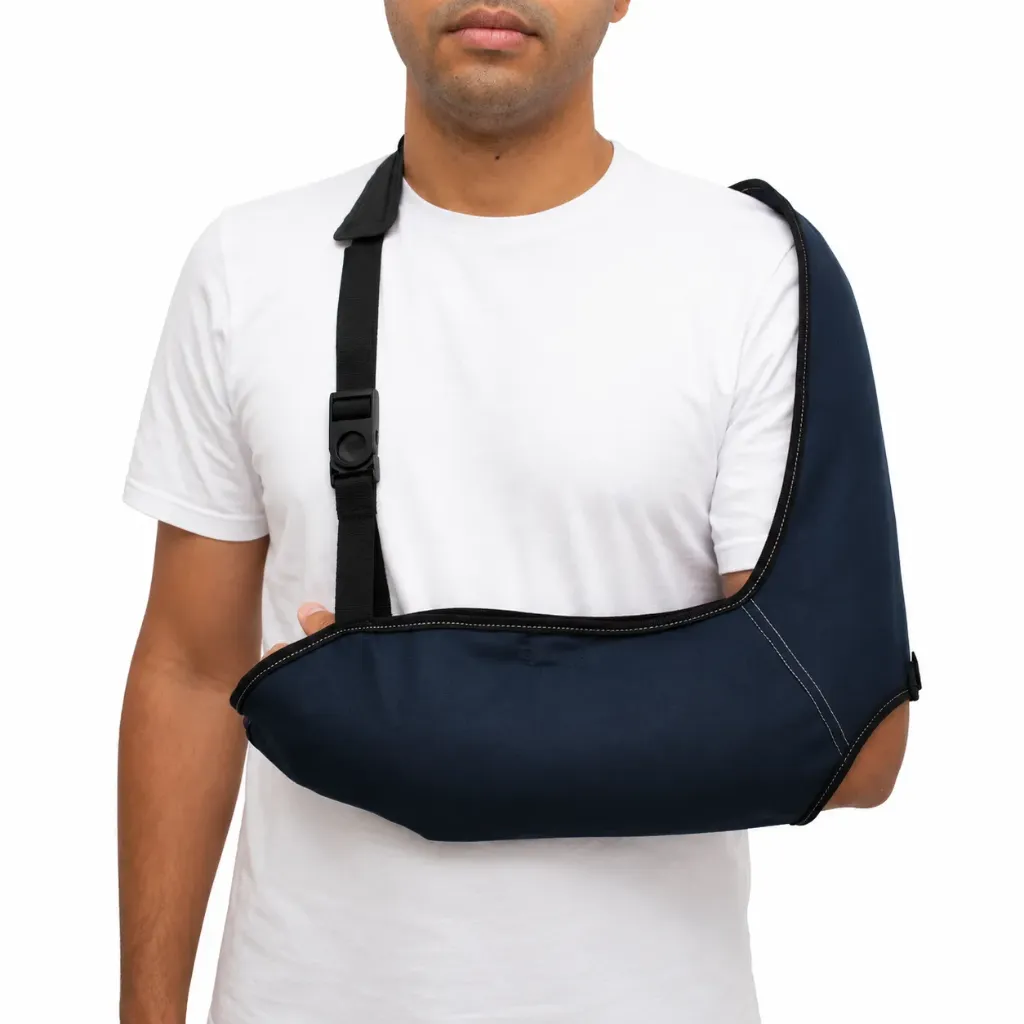 [7896342452200] Tipoia Estabilizadora Velpeau com Orifício - P - Azul Marinho - Mercur