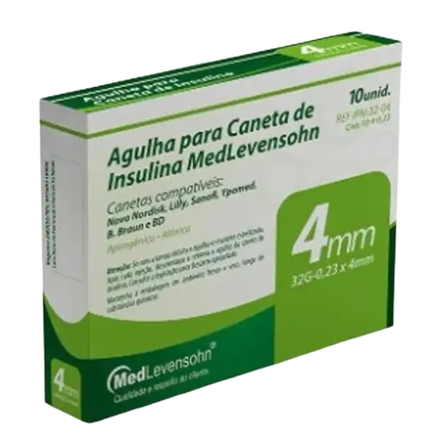 [7908007903948] Agulha Descartável Medleversohn 4mm c/ 10un p/ Caneta de Insulina
