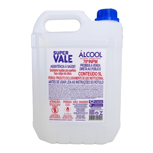 [7898967125002] Alcool 70% 5L - Super Vale