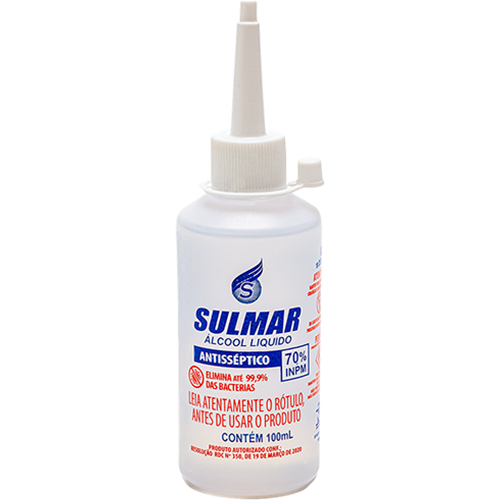 [7898952156264] Alcool 70 Antisseptico 100mL Almotolia Sulmar