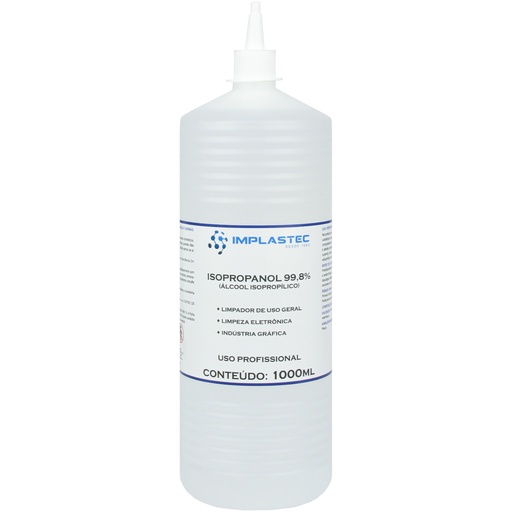[7898446730055] Alcool Isopropilico 99,8% 1 Litro com Bico Aplicador Implastec