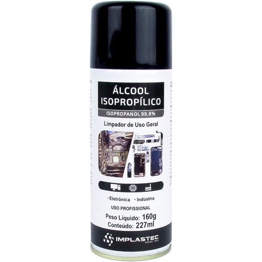 [7898446730130] Alcool Isopropilico 99,8% 227mL Aerossol Implastec