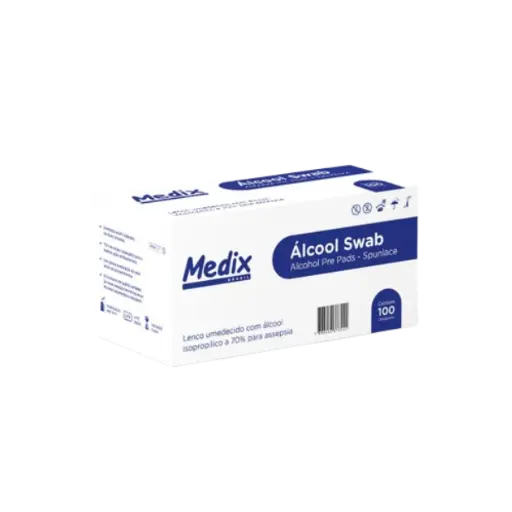 [7898652373541] Alcool Swabs 70% cx c/100un Medix