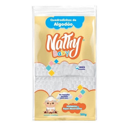[7898136151214] Algodao Hidrofilo Quadrado Baby 100g Nathy