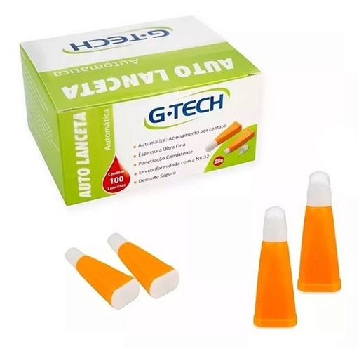 [7898639693853] Auto Lanceta G-TECH 28G com 100un